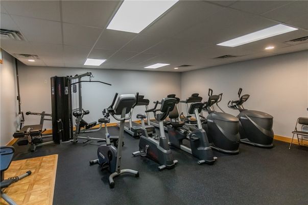 Fitness Equipment, Gym, Interior, Recessed Lighting