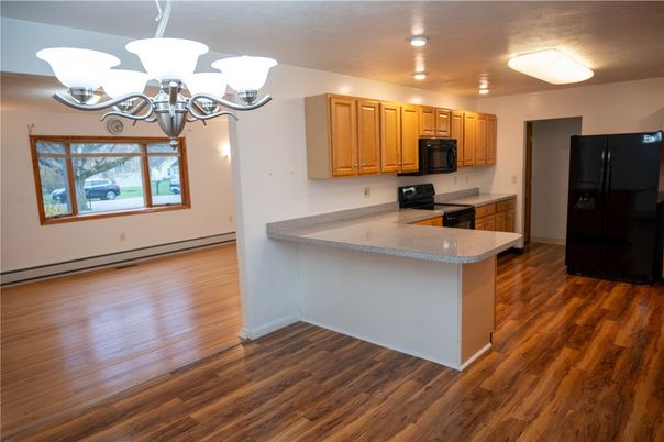 Chandelier, Interior, Kitchen, Wood Texture Flooring