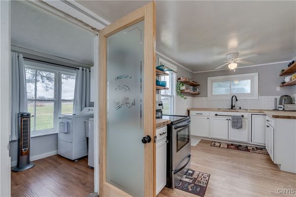 Interior, Kitchen, Washer, Wood Texture Flooring