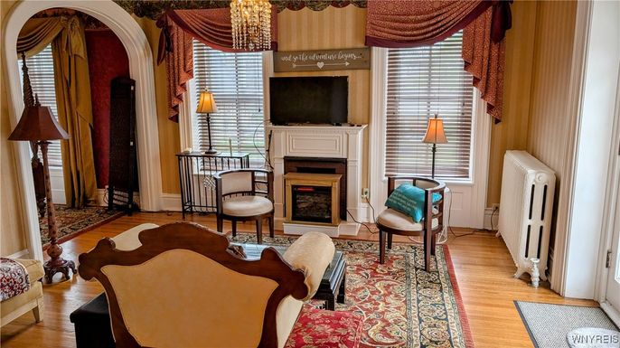 Chandelier, Fireplace, Interior, Living room, Wood Texture Flooring