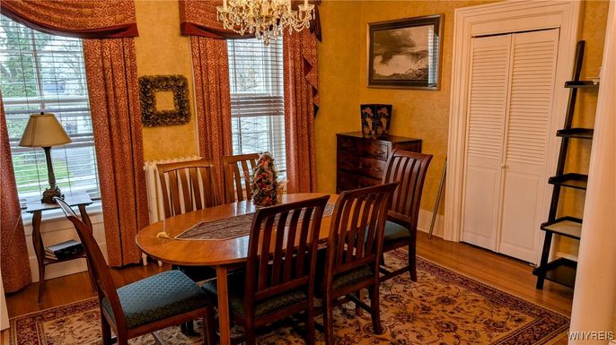 Chandelier, Dining room, Interior, Wood Texture Flooring