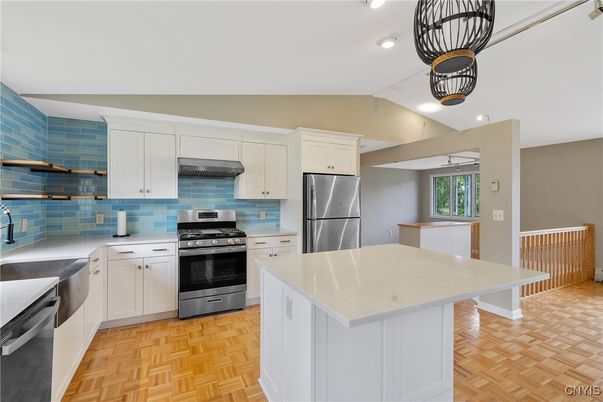 Interior, Kitchen, Stainless Steel Appliances, Wood Texture Flooring