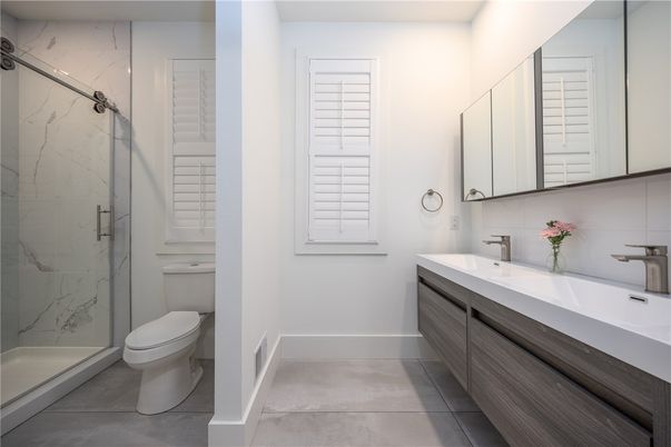 Bathroom, Glass Shower, Interior, Marble Walls