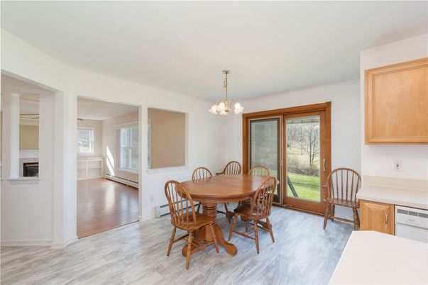 Chandelier, Dining room, Interior, Wood Texture Flooring