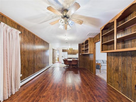Chandelier, Home Office, Interior, Wood Texture Flooring, Wooden Walls