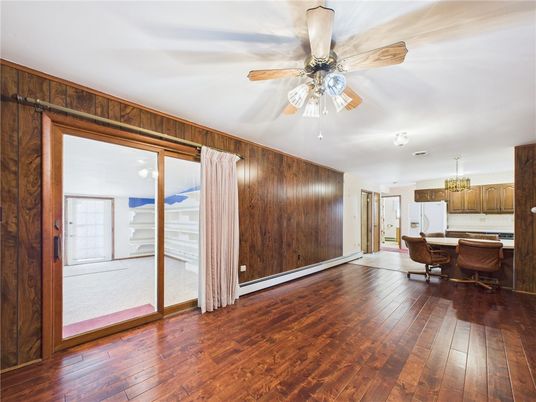 Chandelier, Dining room, Interior, Wood Texture Flooring, Wooden Walls