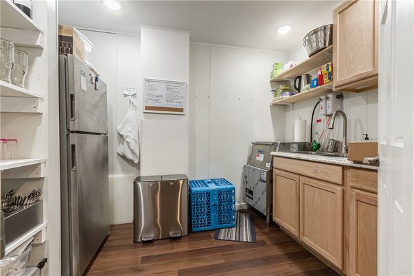 Interior, Kitchen, Recessed Lighting, Wood Texture Flooring