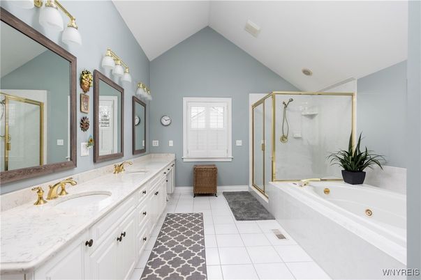 Bathroom, Dual Sink Vanities, Glass Shower, Interior