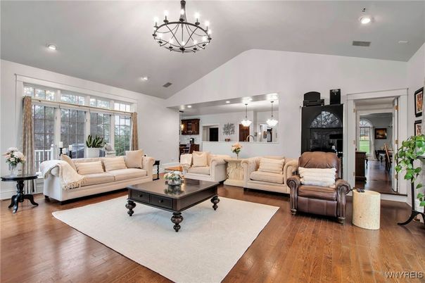Chandelier, Interior, Living room, Pendant Lights, Recessed Lighting, Wood Texture Flooring