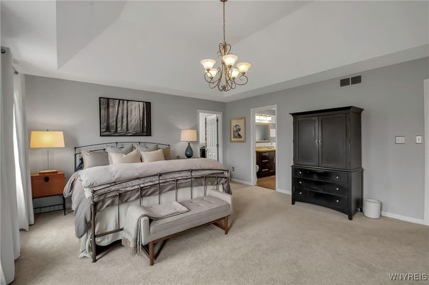 Bedroom, Chandelier, Interior