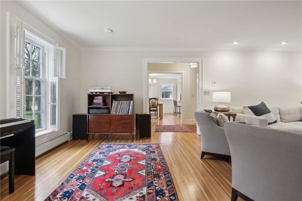 Interior, Living room, Piano, Recessed Lighting, Wood Texture Flooring