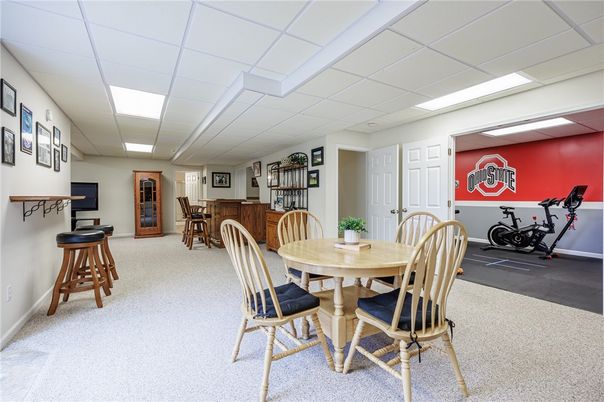 Dining room, Fitness Equipment, Interior, Recessed Lighting