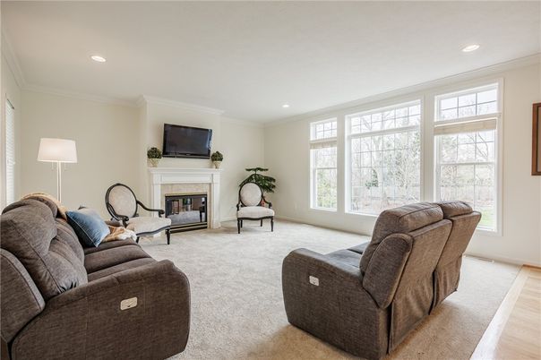 Fireplace, Interior, Living room, Recessed Lighting