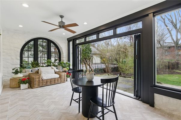 Interior, Recessed Lighting, Stone Walls, Wood Texture Flooring