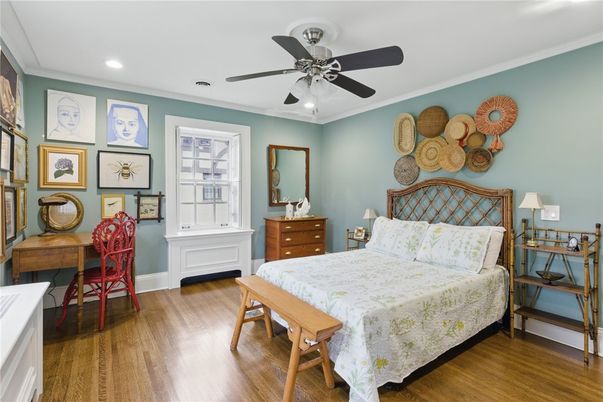 Bedroom, Home Office, Interior, Recessed Lighting, Wood Texture Flooring
