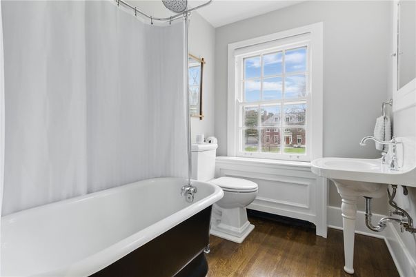 Bathroom, Free Standing Baths, Interior, Wood Texture Flooring