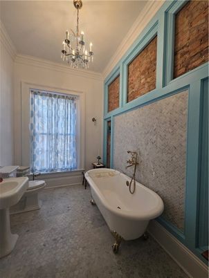 Bathroom, Chandelier, Free Standing Baths, Interior