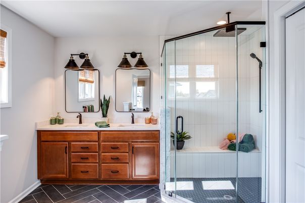 Bathroom, Dual Sink Vanities, Glass Shower, Interior