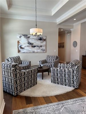 Interior, Living room, Pendant Lights, Recessed Lighting, Wood Texture Flooring