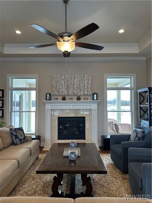 Fireplace, Interior, Living room, Recessed Lighting