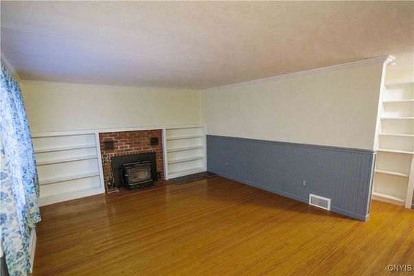 Empty room, Fireplace, Interior, Wood Texture Flooring