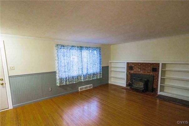 Empty room, Fireplace, Interior, Wood Texture Flooring