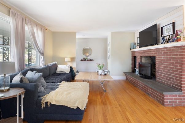 Fireplace, Interior, Living room, Stone Walls, Wood Texture Flooring
