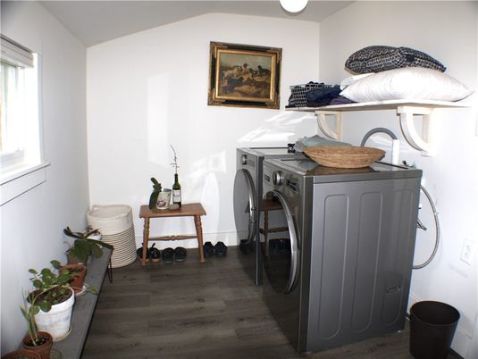 Interior, Washer, Wood Texture Flooring
