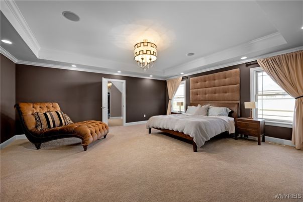 Bedroom, Chandelier, Interior, Recessed Lighting