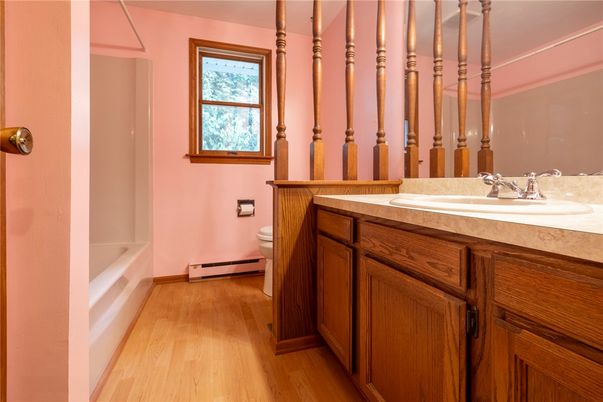 Bathroom, Dual Sink Vanities, Interior, Wood Texture Flooring