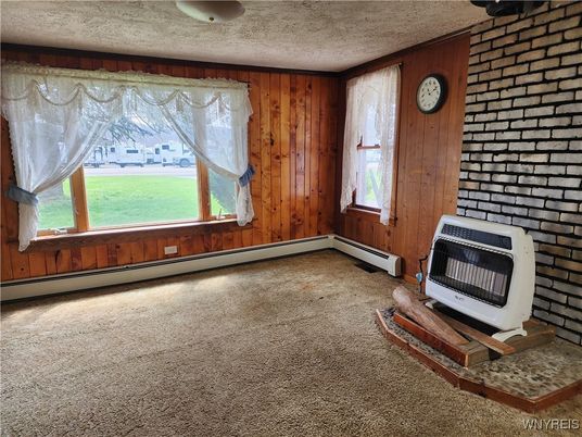 Empty room, Fireplace, Interior, Wooden Walls
