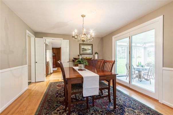 Chandelier, Dining room, Interior, Wood Texture Flooring