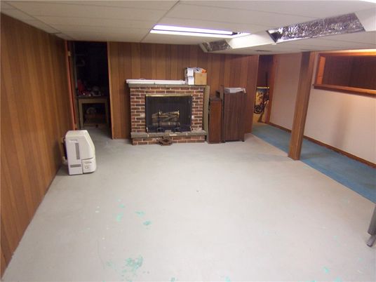 Empty room, Fireplace, Interior, Wooden Walls