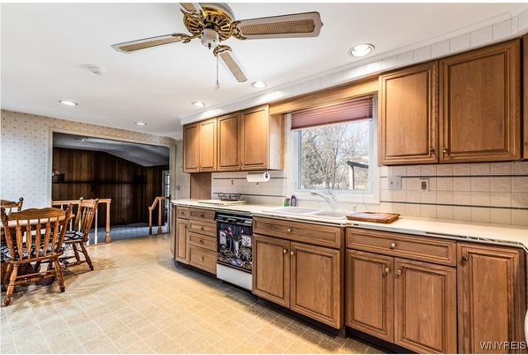 Interior, Kitchen, Recessed Lighting, Tile Countertops