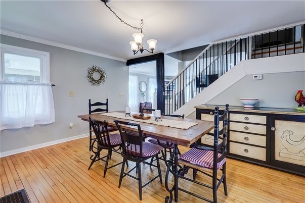 Chandelier, Dining room, Interior, Wood Texture Flooring