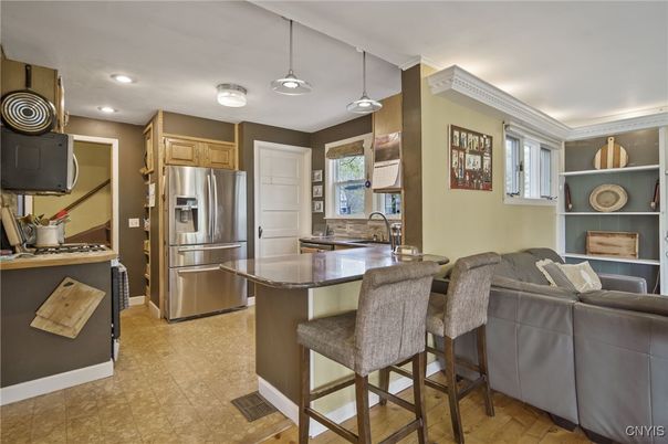 Interior, Kitchen, Pendant Lights, Recessed Lighting, Stainless Steel Appliances