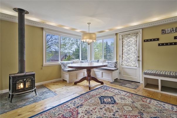 Fireplace, Interior, Pendant Lights, Wood Texture Flooring
