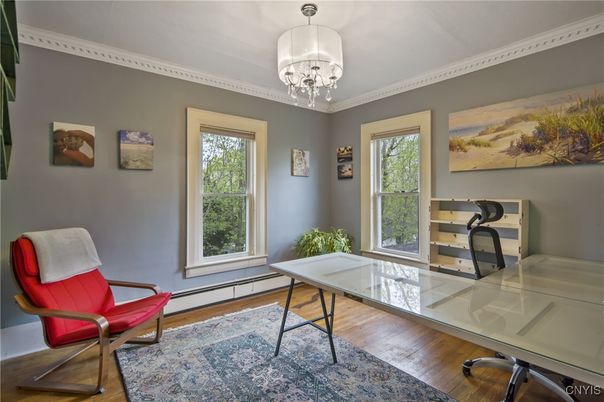 Chandelier, Home Office, Interior, Wood Texture Flooring