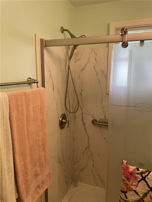 Bathroom, Glass Shower, Interior, Marble Walls