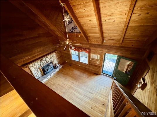Empty room, Fireplace, Interior, Wooden Beams, Wooden Ceilings, Wood Texture Flooring, Wooden Walls