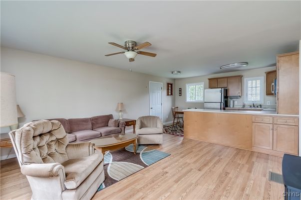Interior, Kitchen, Living room, Stainless Steel Appliances, Wood Texture Flooring