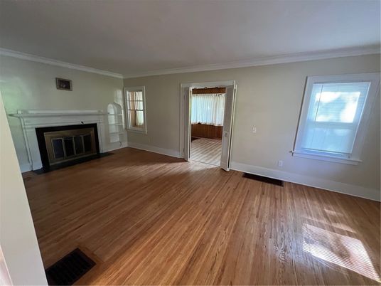 Empty room, Fireplace, Interior, Wood Texture Flooring