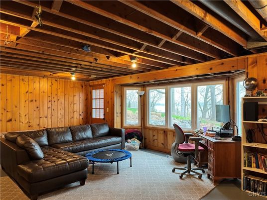 Home Office, Interior, Wooden Beams, Wooden Walls