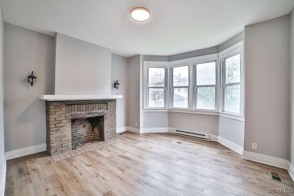 Empty room, Fireplace, Interior, Wood Texture Flooring