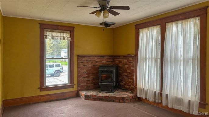 Empty room, Fireplace, Interior, Stone Walls