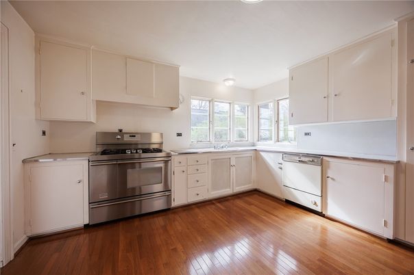 Interior, Kitchen, Stainless Steel Appliances, Wood Texture Flooring