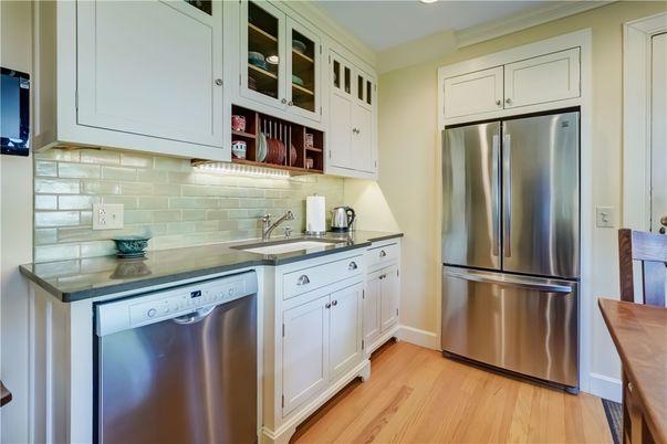 Interior, Kitchen, Stainless Steel Appliances, Wood Texture Flooring