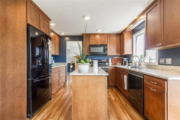Interior, Kitchen, Recessed Lighting, Wood Texture Flooring