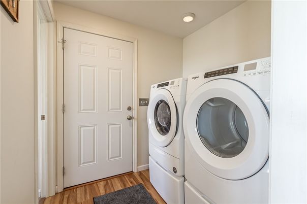 Interior, Recessed Lighting, Utility Closets, Washer, Wood Texture Flooring