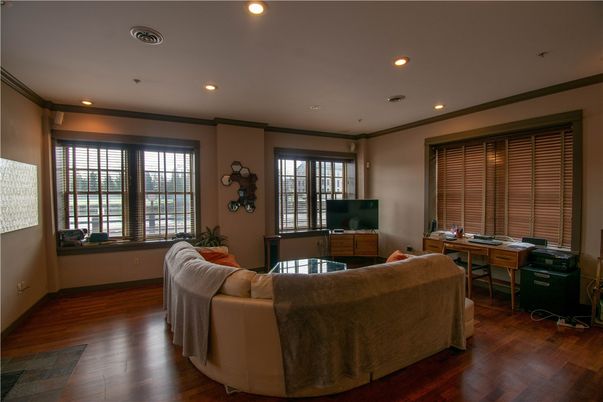 Home Office, Interior, Living room, Recessed Lighting, Wood Texture Flooring